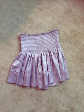 NATURAL LIFE Lavender Smocked Satin Mini Skirt